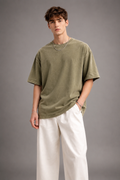 Vintage Wash Oversized Green Tee