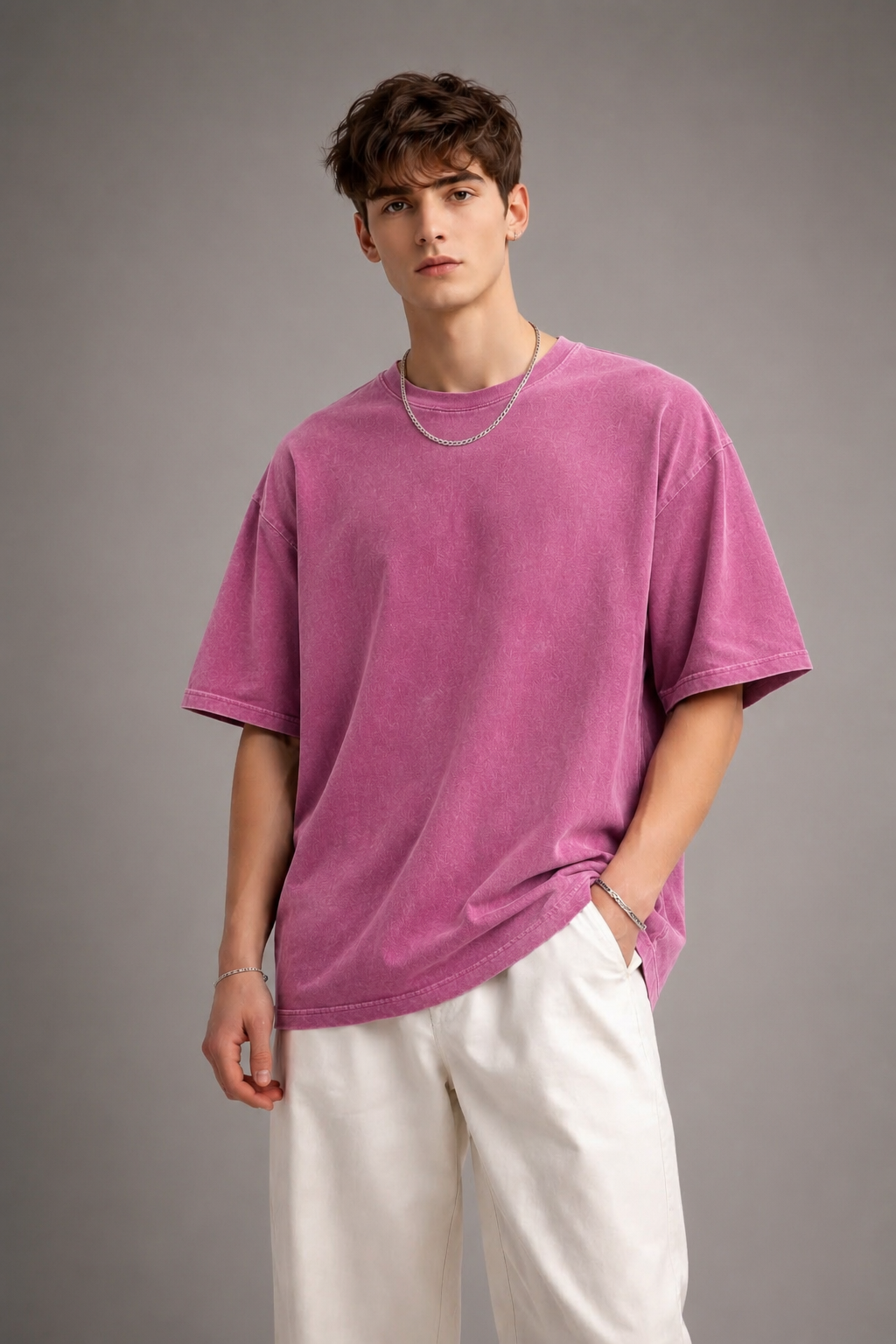 Vintage Wash Oversized Pink Tee