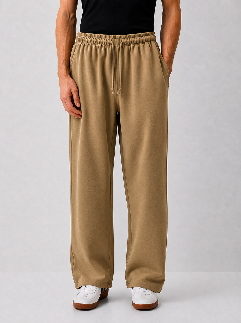 ZARA RELAXED FIT PANTS - Beige
