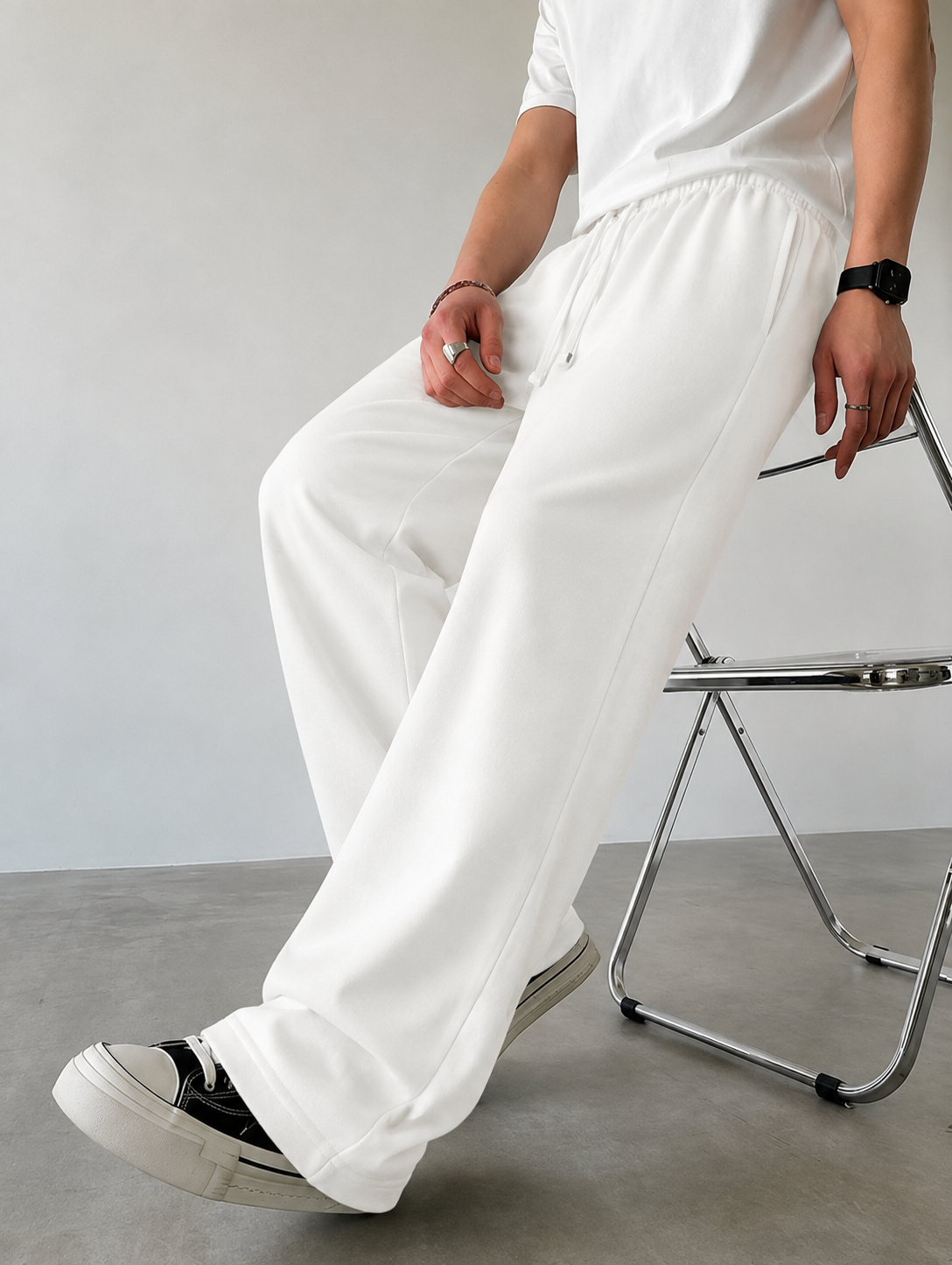ZARA BAGGY FIT PANTS - White