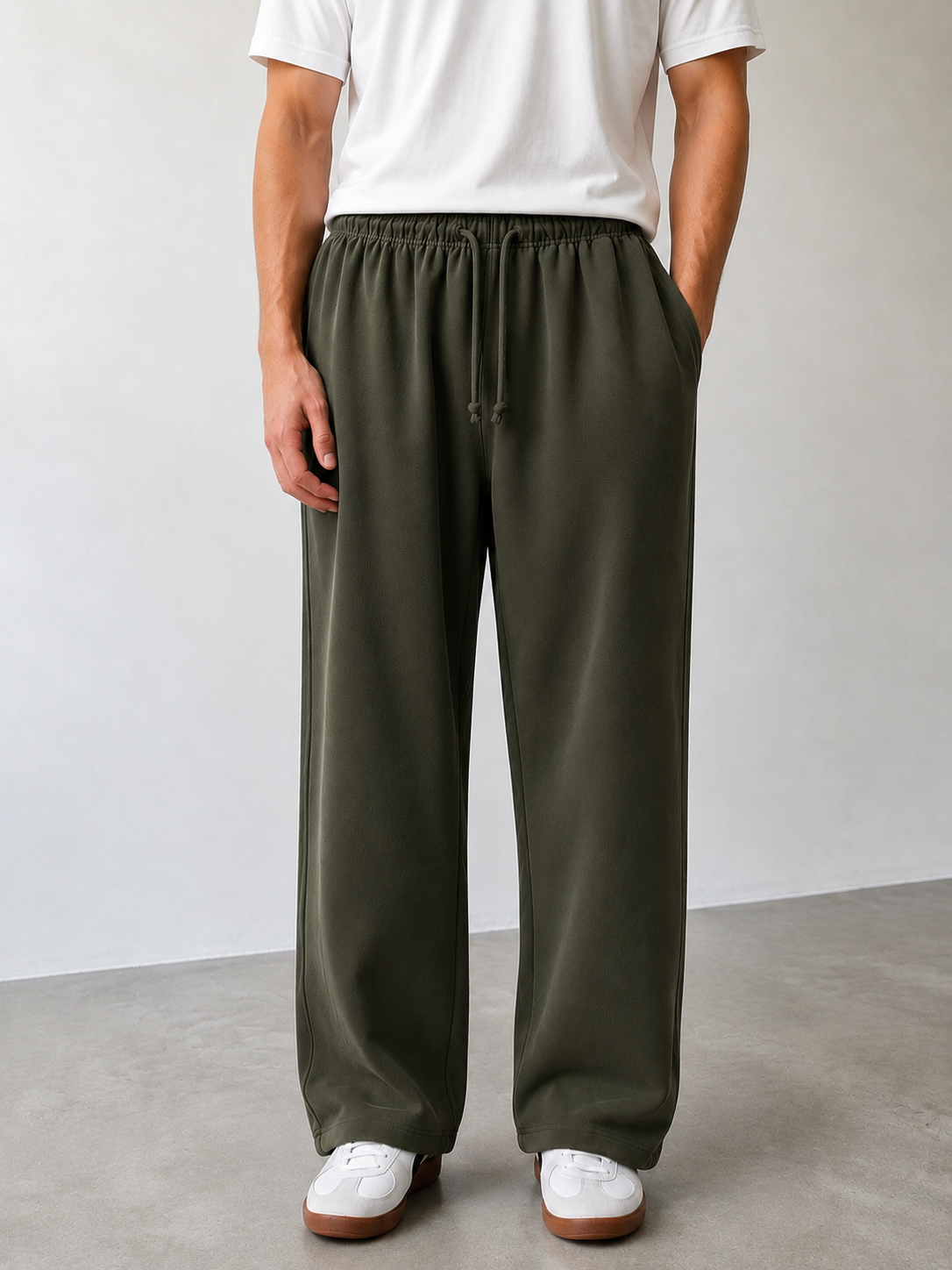 ZARA BAGGY FIT TROUSERS - Army Green