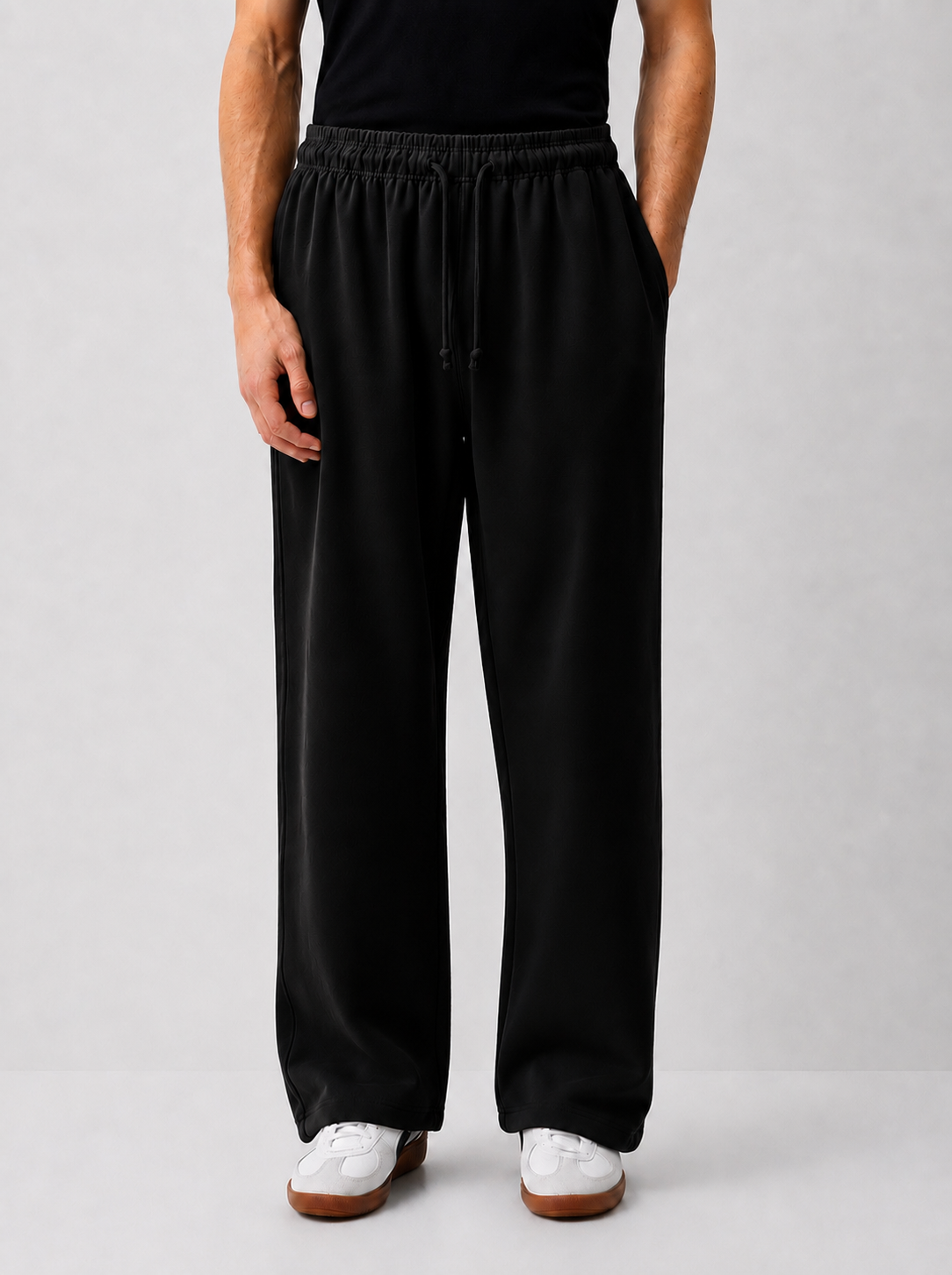 ZARA RELAXED FIT PANTS - Black
