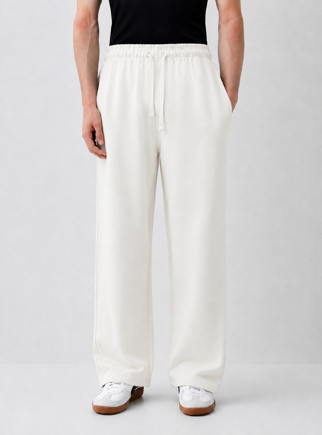 ZARA Phantom White Scuba Baggy 
Pants