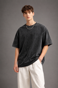 Vintage Wash Oversized Black Tee