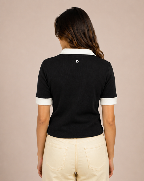 Classic Ribbed Polo - Black🖤