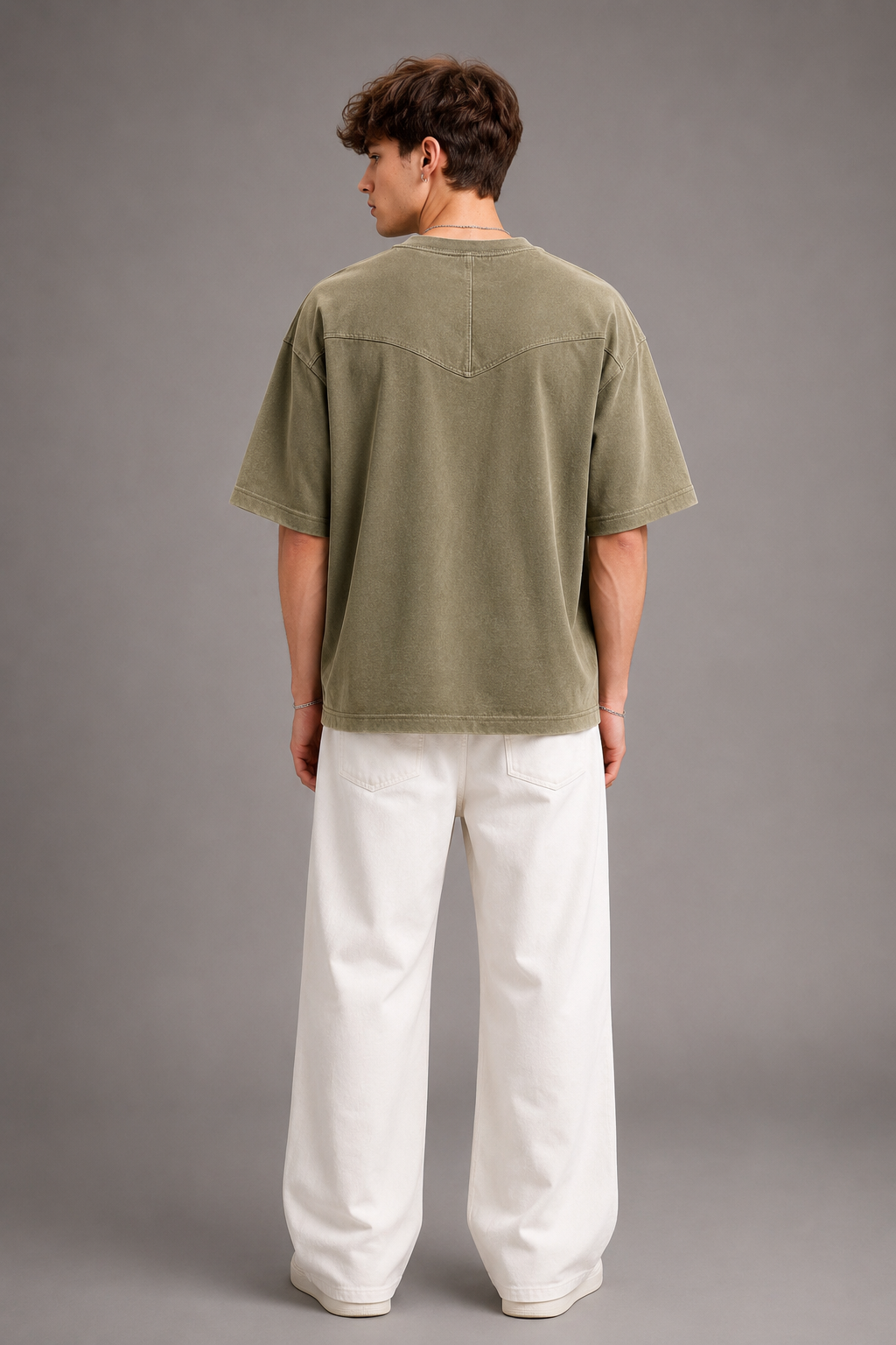 Vintage Wash Oversized Green Tee