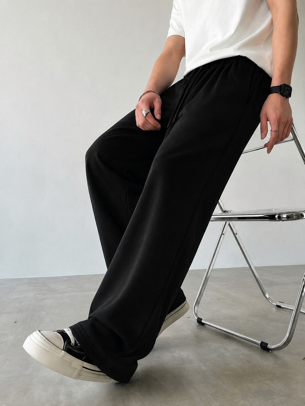 ZARA BAGGY FIT TROUSER - Black