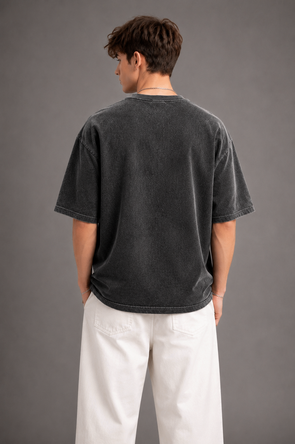 Vintage Wash Oversized Black Tee