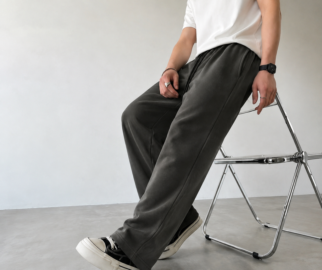 ZARA BAGGY FIT TROUSERS - Army Green