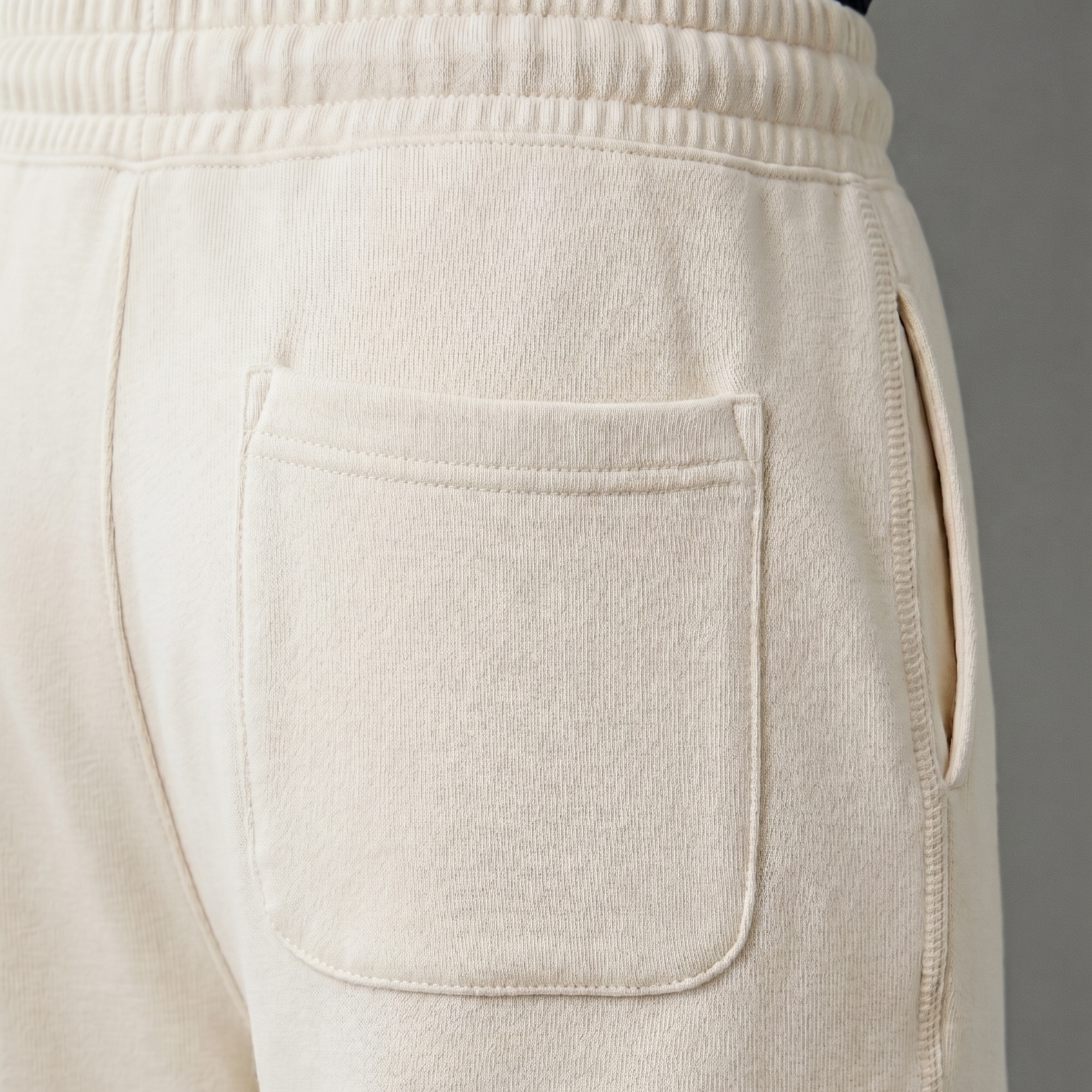 BERSHKA Baggy Trouser - CREAM WHITE
