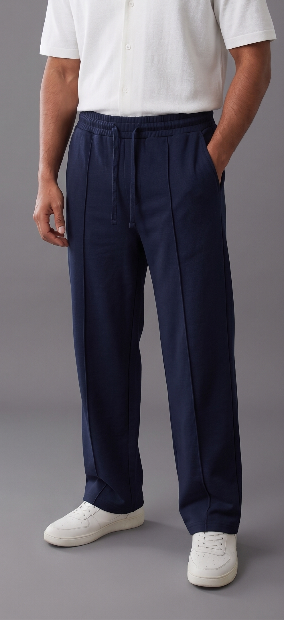 BERSHKA Baggy Trouser - ROYAL BLUE