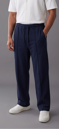 BERSHKA Baggy Trouser - ROYAL BLUE