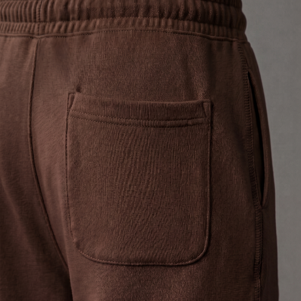 BERSHKA Baggy Trouser - CHOCOLATE BROWN