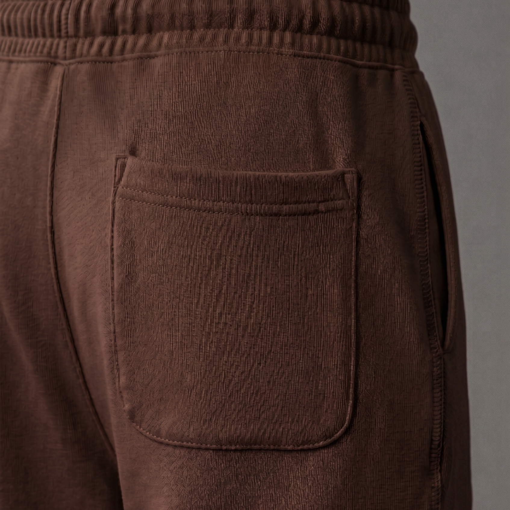 BERSHKA Baggy Trouser - CHOCOLATE BROWN