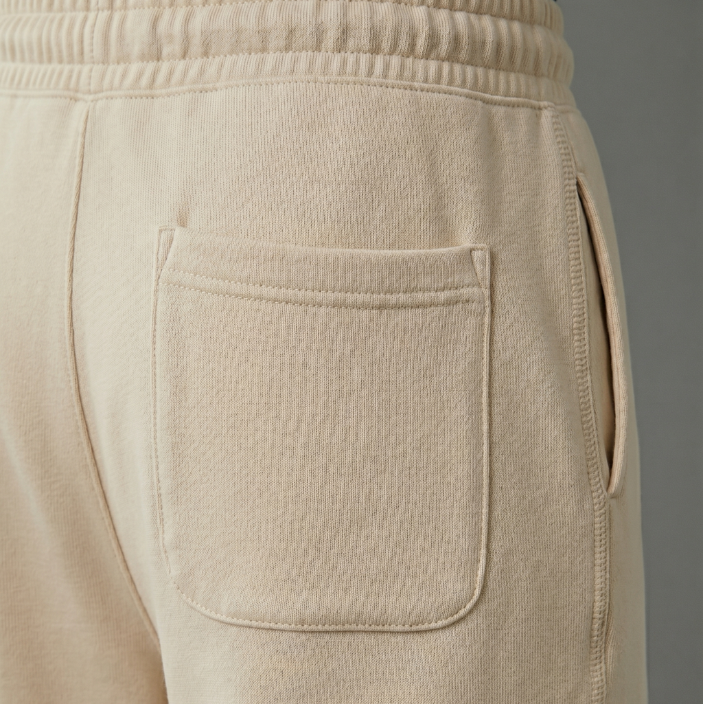 BERSHKA Baggy Trouser - BEIGE