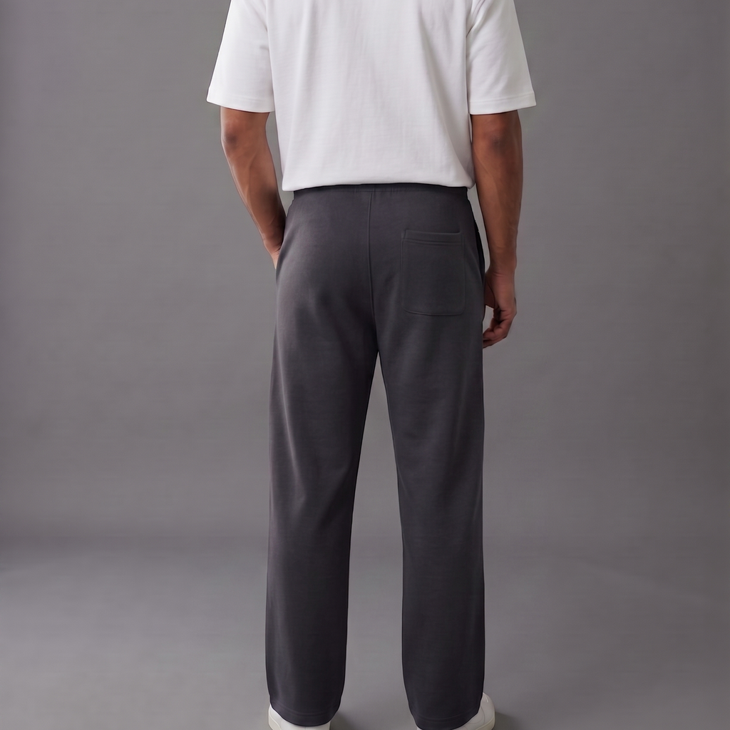 BERSHKA Baggy Trouser - CHARCOAL