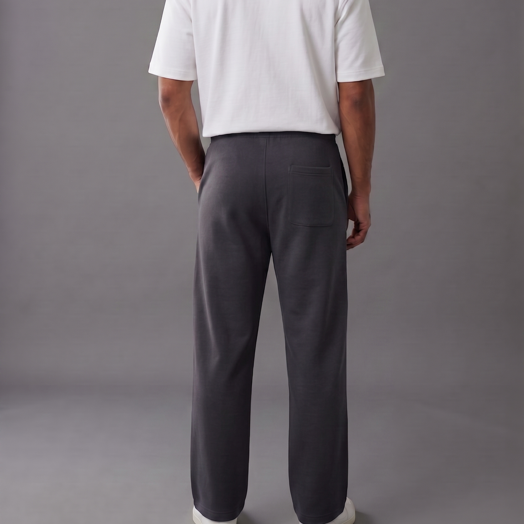BERSHKA Baggy Trouser - CHARCOAL