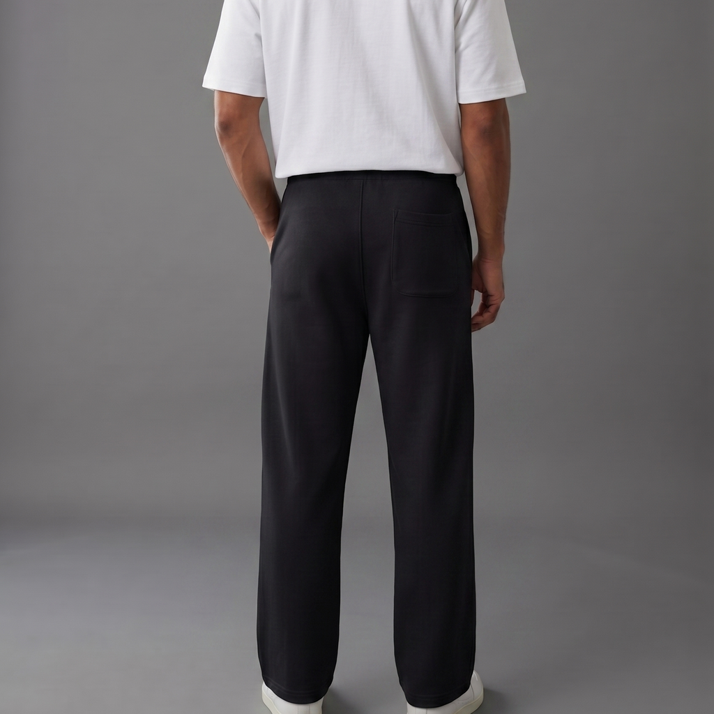BERSHKA Baggy Trouser - BLACK