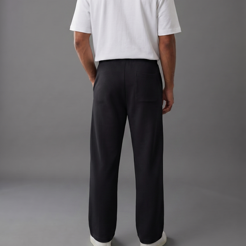 BERSHKA Baggy Trouser - BLACK