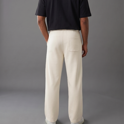 BERSHKA Baggy Trouser - CREAM WHITE