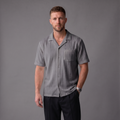 ZARA Oversized Textured Cuban Button Down - GREY